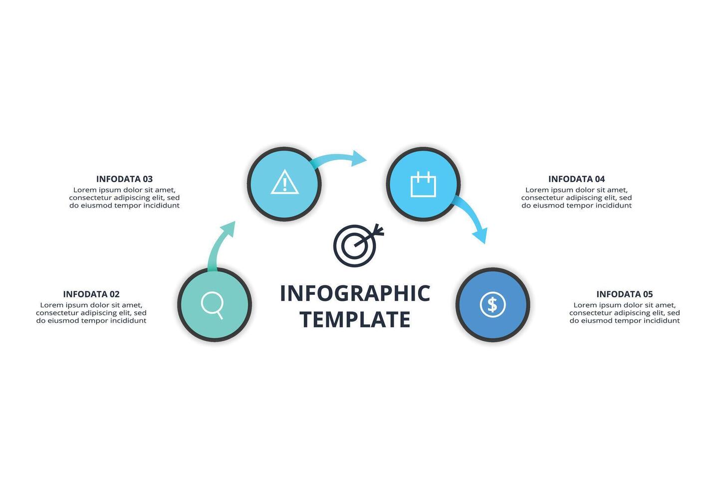 Workflow concept for infographic with 4 options, parts or processes. Business data visualization. vector