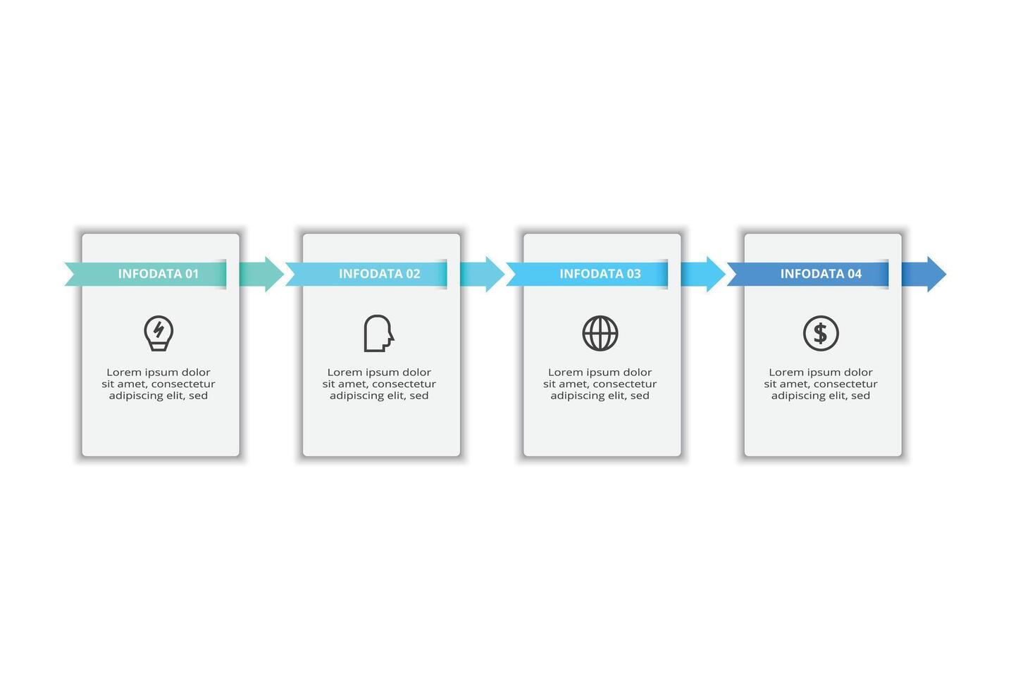 infographic with 4 steps. Business data visualization. vector