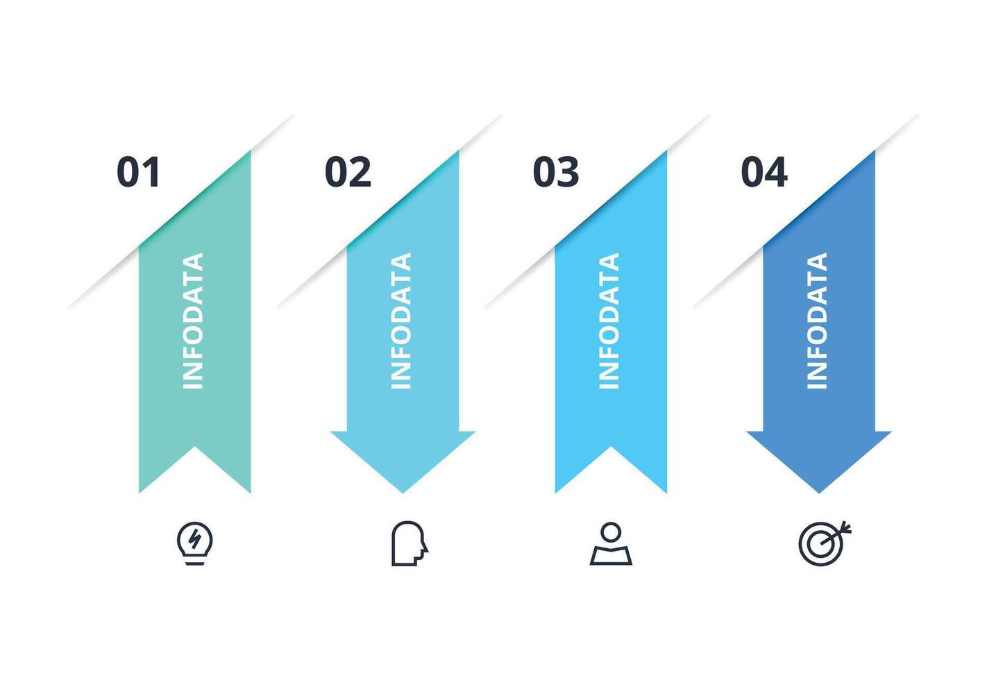 Workflow concept for infographic with 4 options. Business data visualization. vector