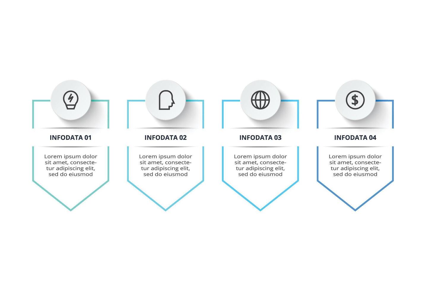 Workflow concept for infographic with 4 steps, options, parts or processes. vector