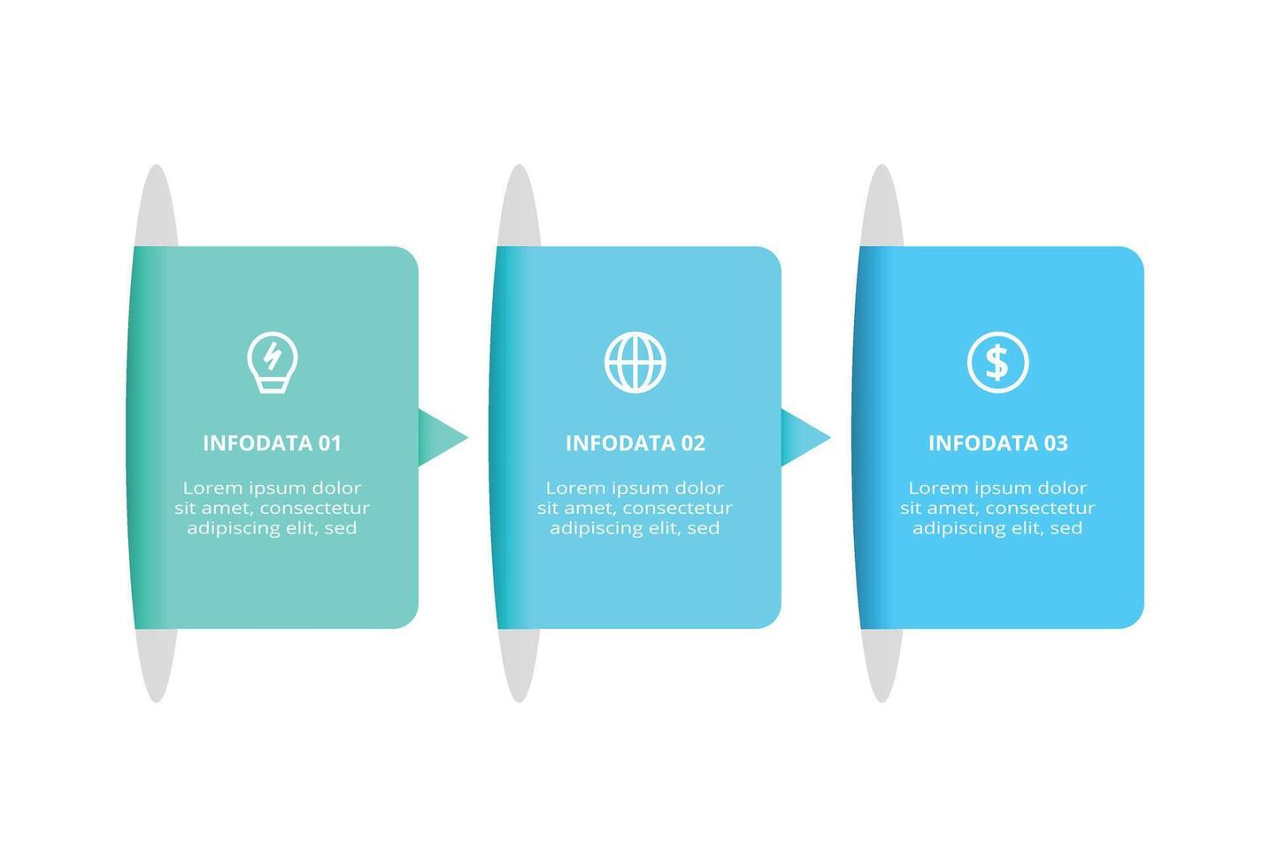Workflow concept for infographic with 3 processes. vector