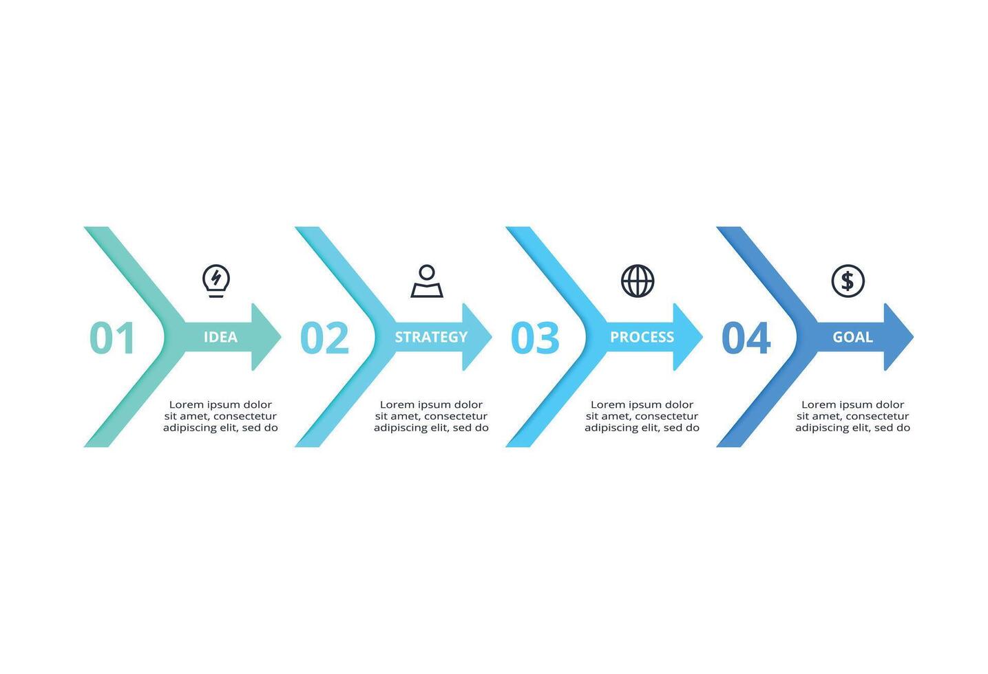 concept for infographic with 4 processes. Business vector