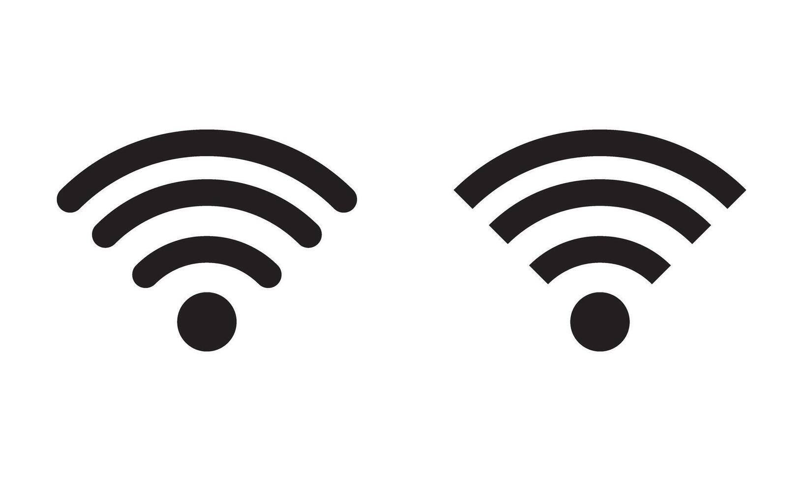 Wi-fi icon, wi-fi symbol in 2 variants. vector