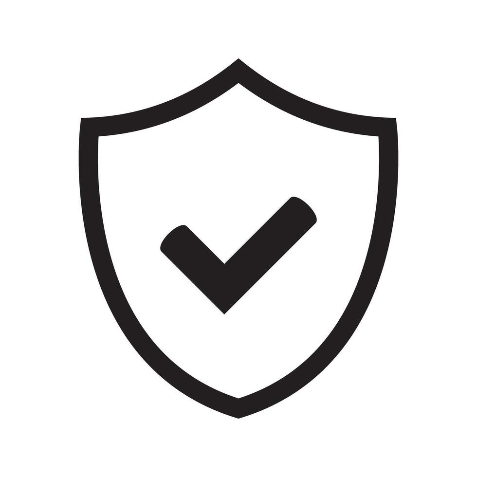 Shield icon. Shield with check mark icon. vector