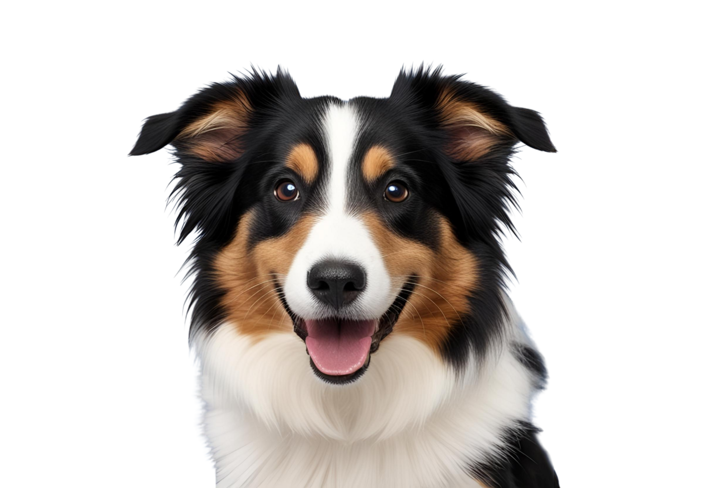 Happy Border Collie dog portrait, perfect for pet lovers and branding. png