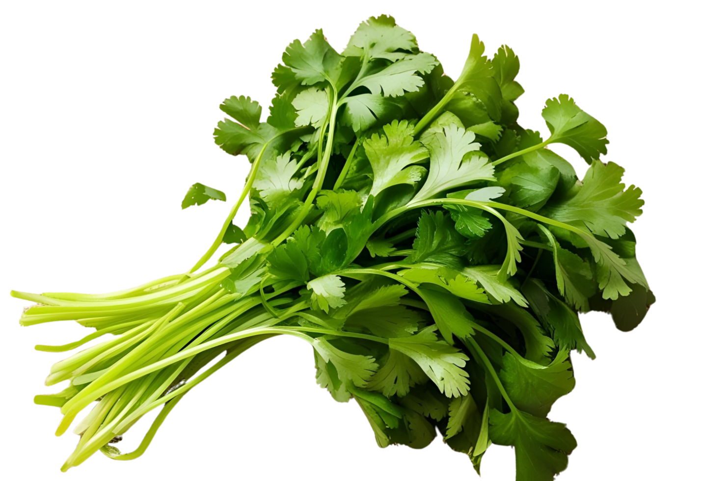 Fresh bunch of organic cilantro leaves perfect for cooking, food styling, garnish, and healthy recipes. png