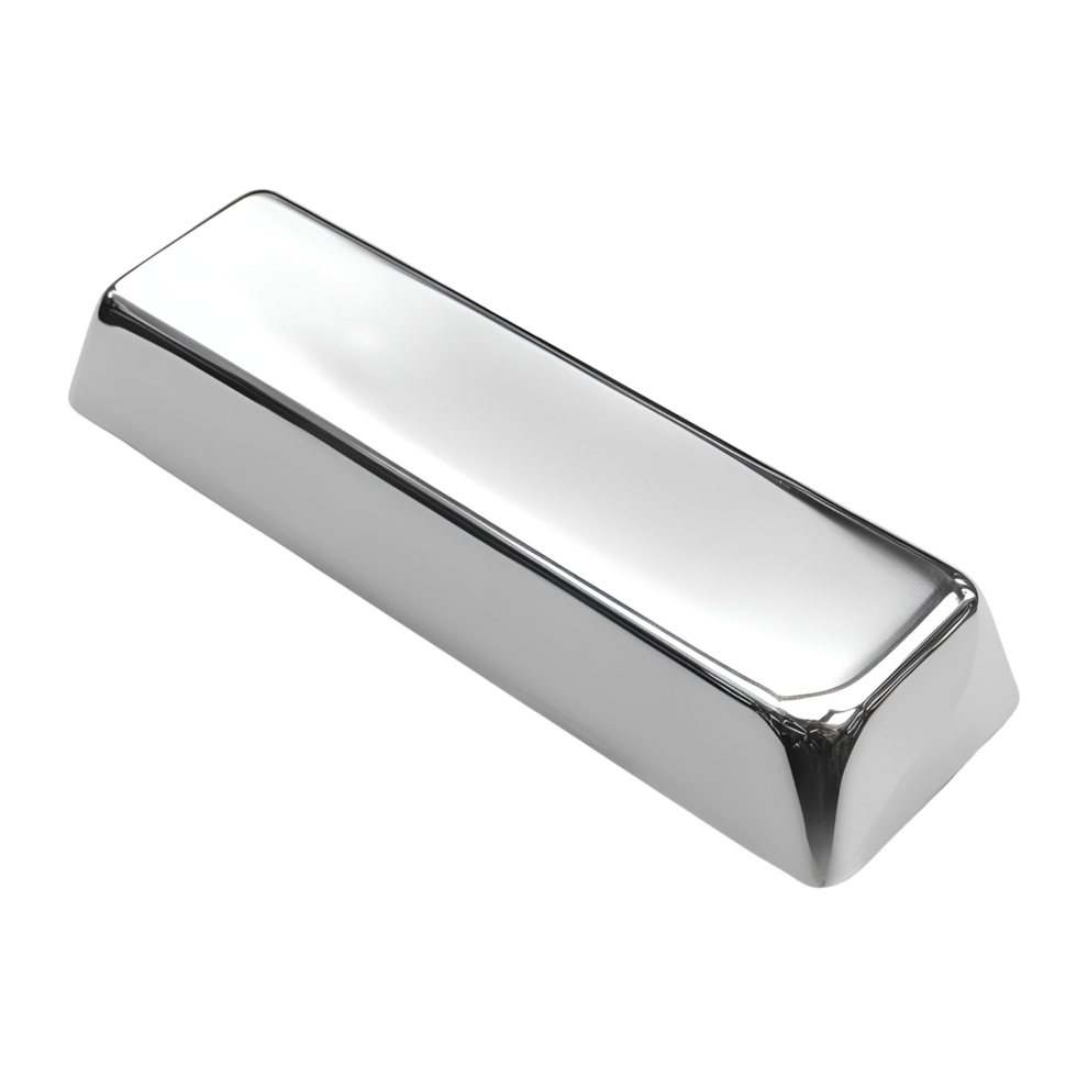 Shiny Silver Bar Displayed on Transparent Background png