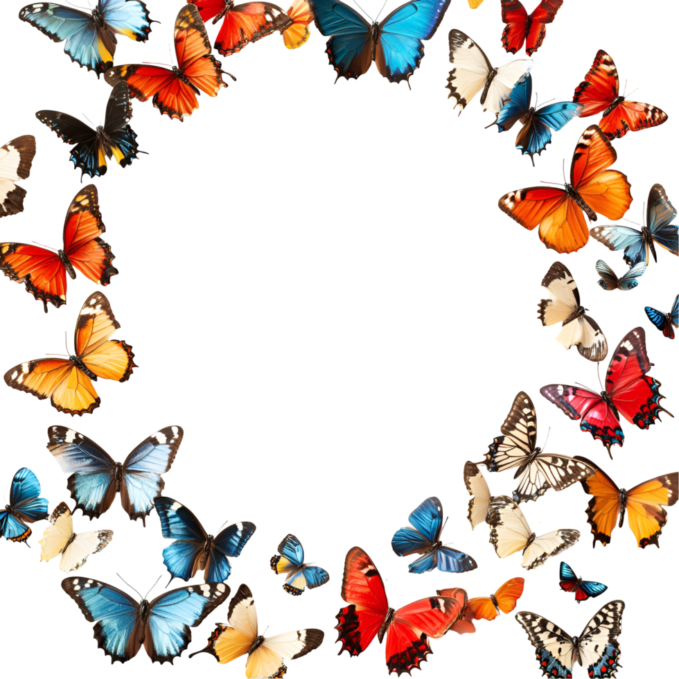 Flying Butterflies In Circular Formation Transparent Background png