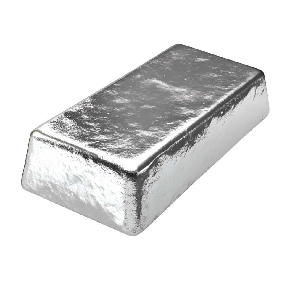 Refined Silver Bar for Finance and Trade Transparent Background png