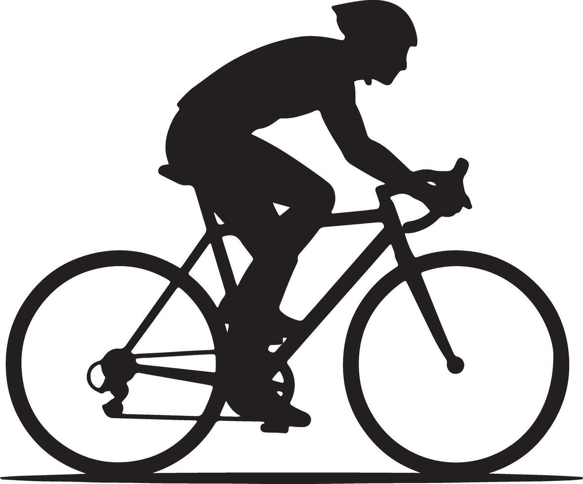 Silhouette of a cyclist on a bike vector