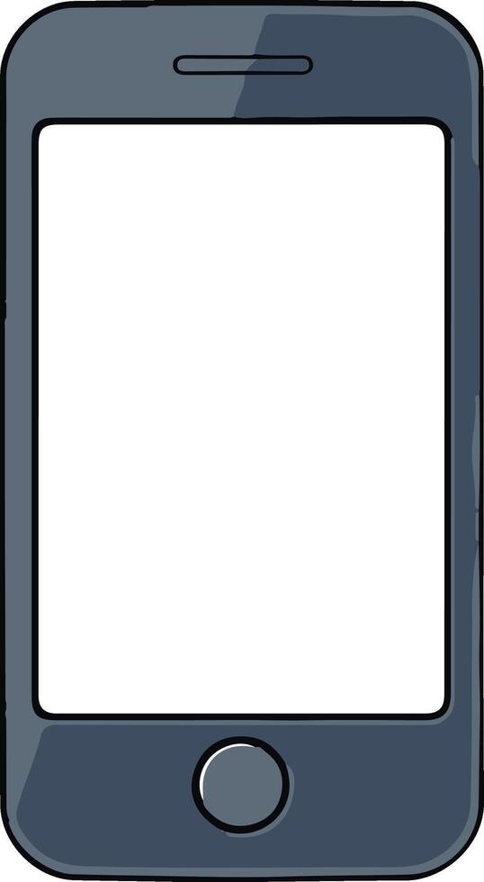 An image of a cell phone with a blank screen vector