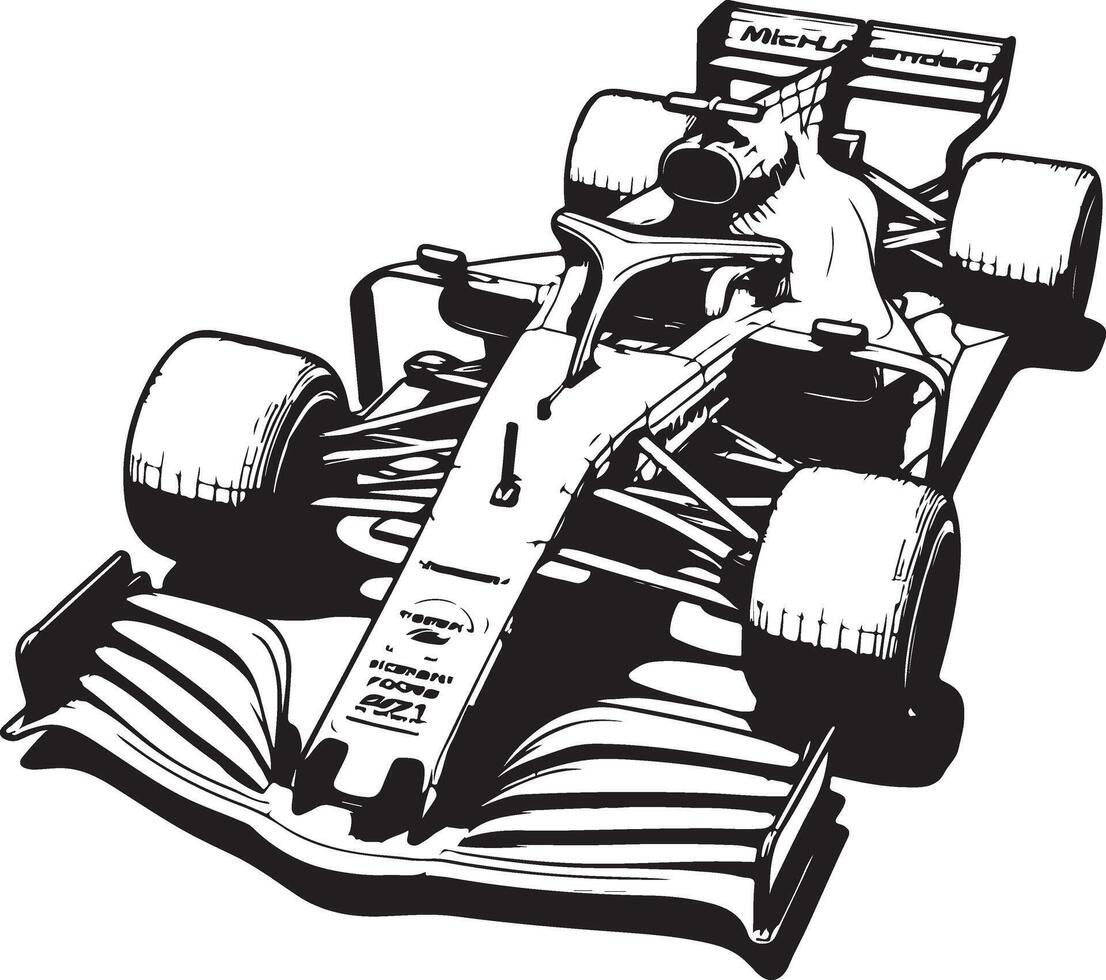A drawing of a racing car on a white background vector