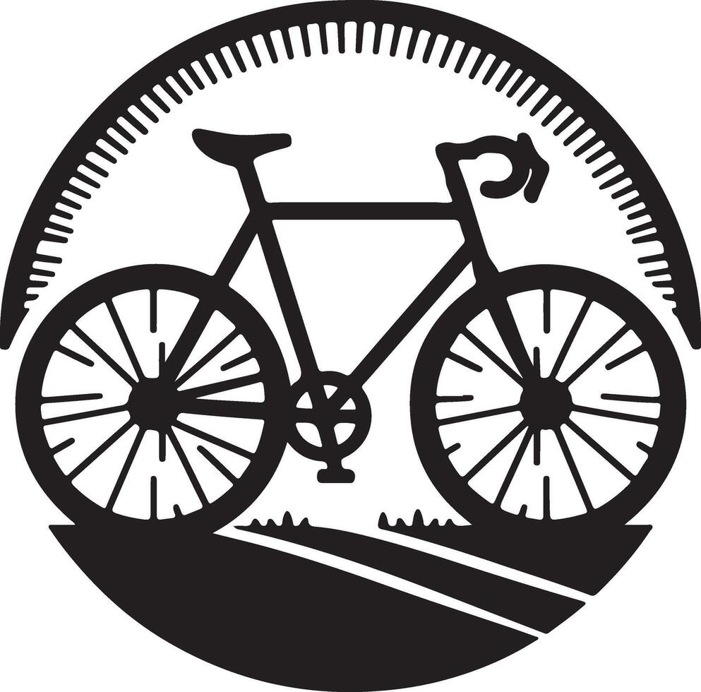 A black and white logo of a bicycle vector