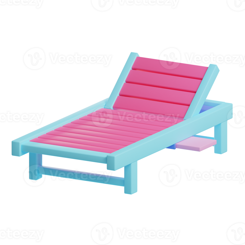 3d summer pool chair icon png