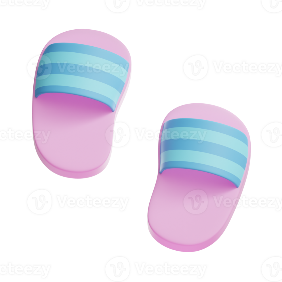 3d summer pool sandals icon png