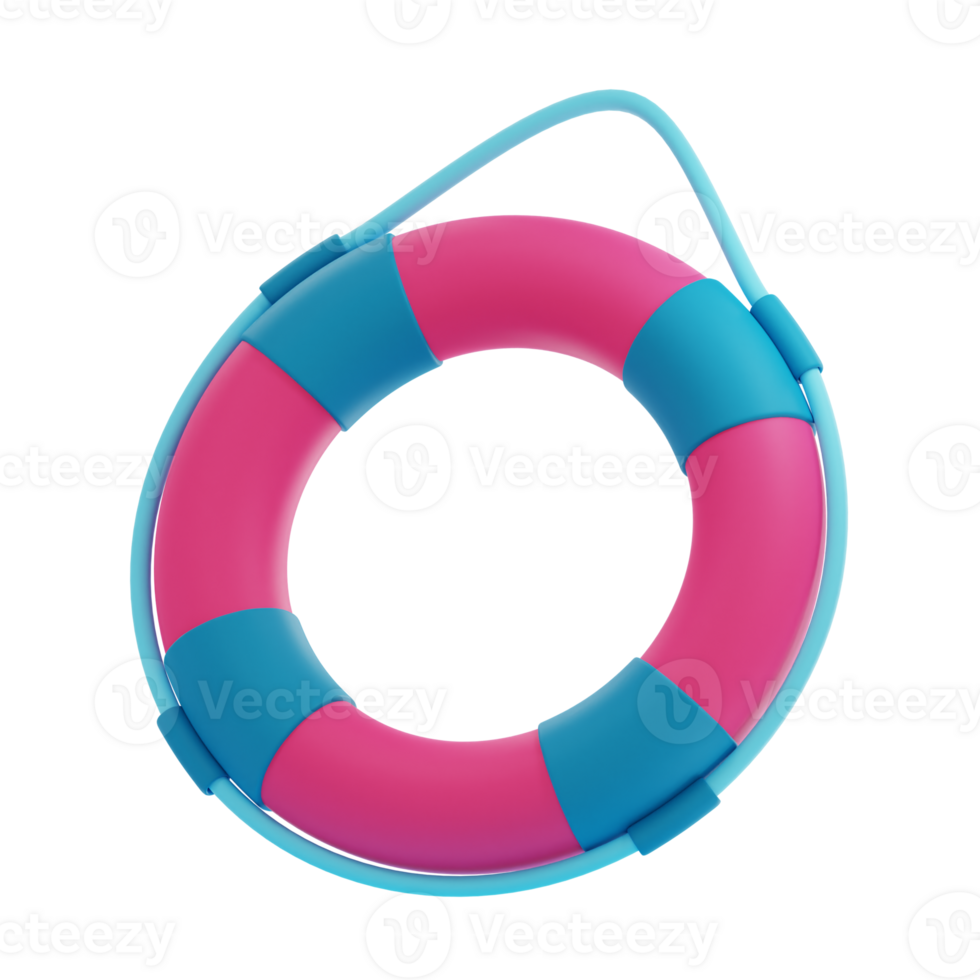 3d summer pool float icon with transparent background png