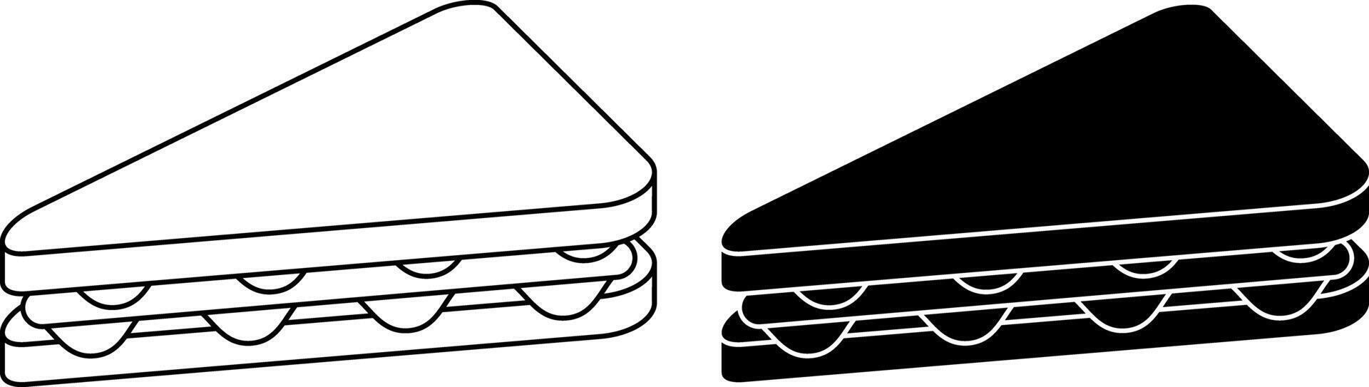 outline silhouette sandwich icon set vector