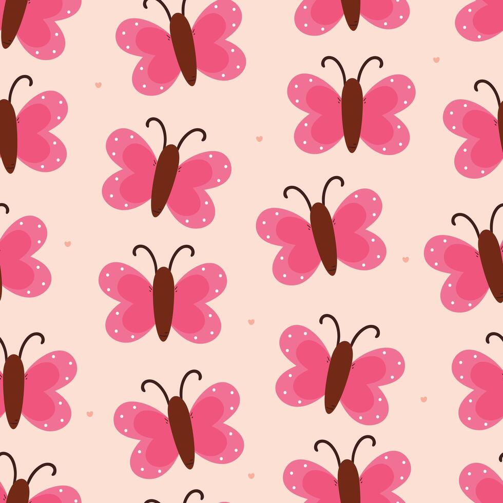 seamless pattern cute cartoon butterfly. animal pattern for background, gift wrap paper vector