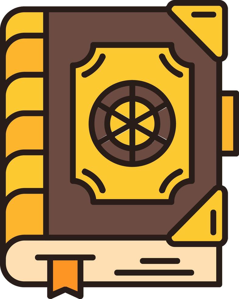 An illustration of a book with a yellow cover vector