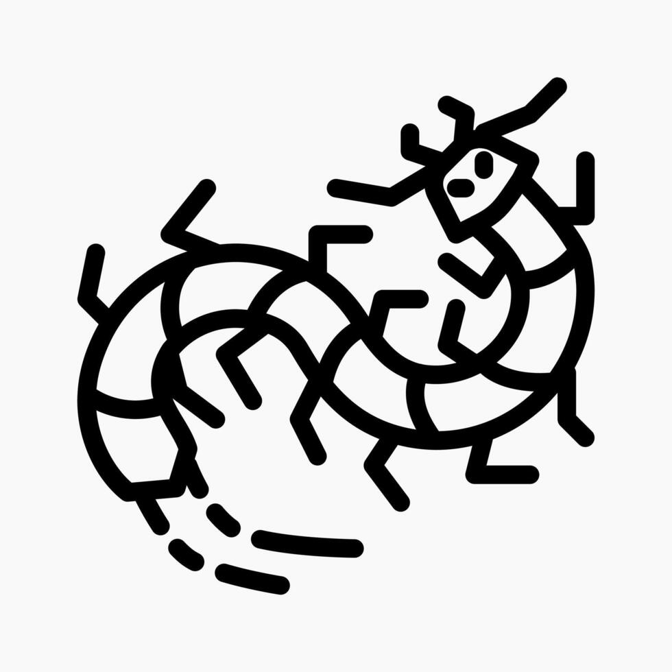 Design Illustration graphic of centipede icon with line style. Suitable for UI, mobile design, web design, etc. vector