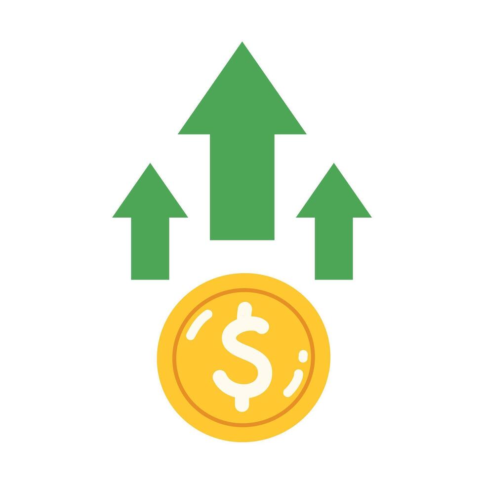 Dollar rate increase arrow illustration vector