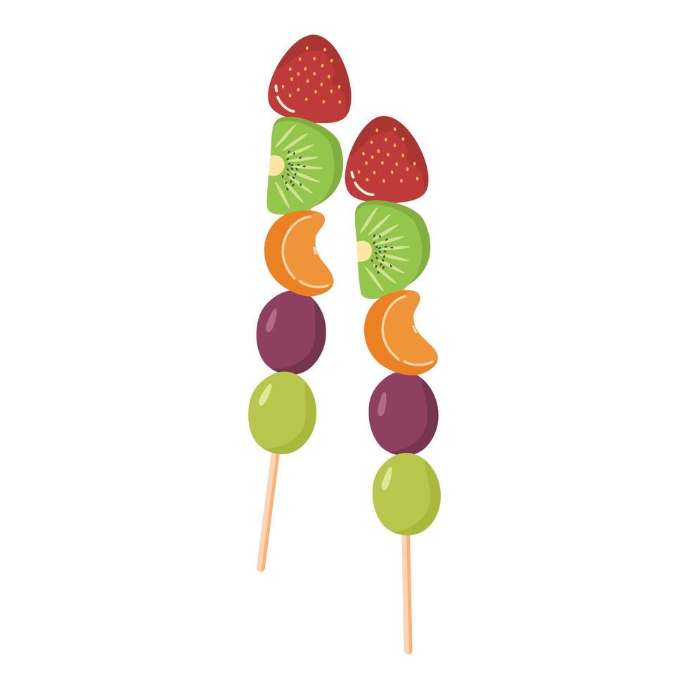 Fruit Skewers, Healthy Summer Snack design vector