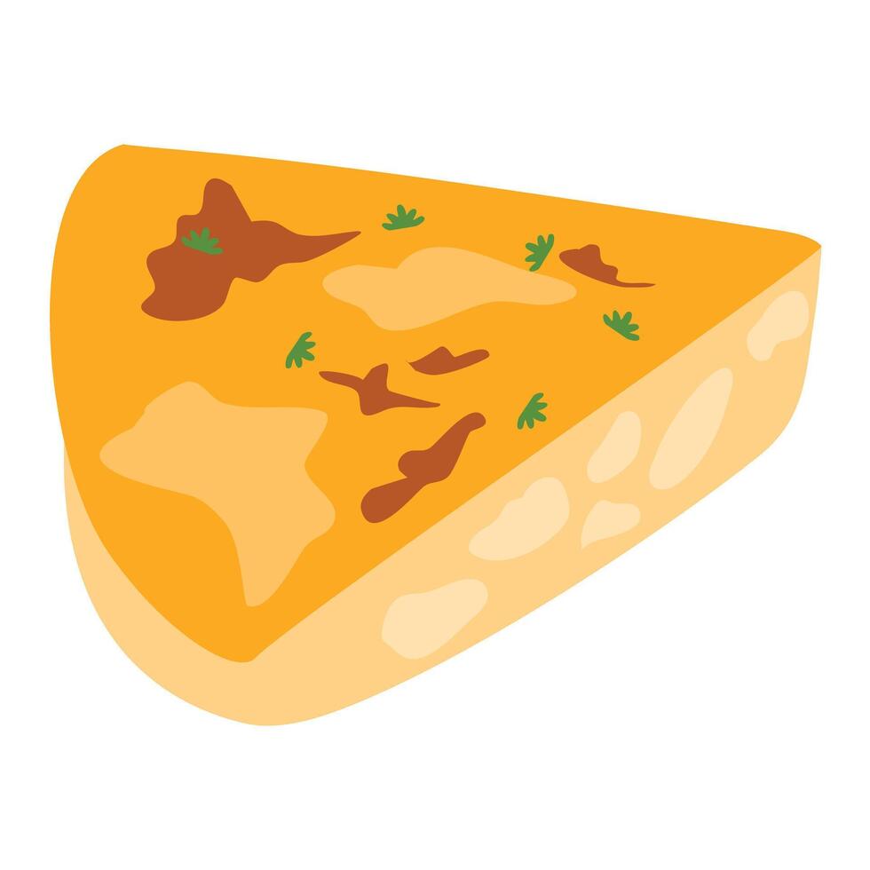 Spanish Omelette with Potatoes and Onion vector