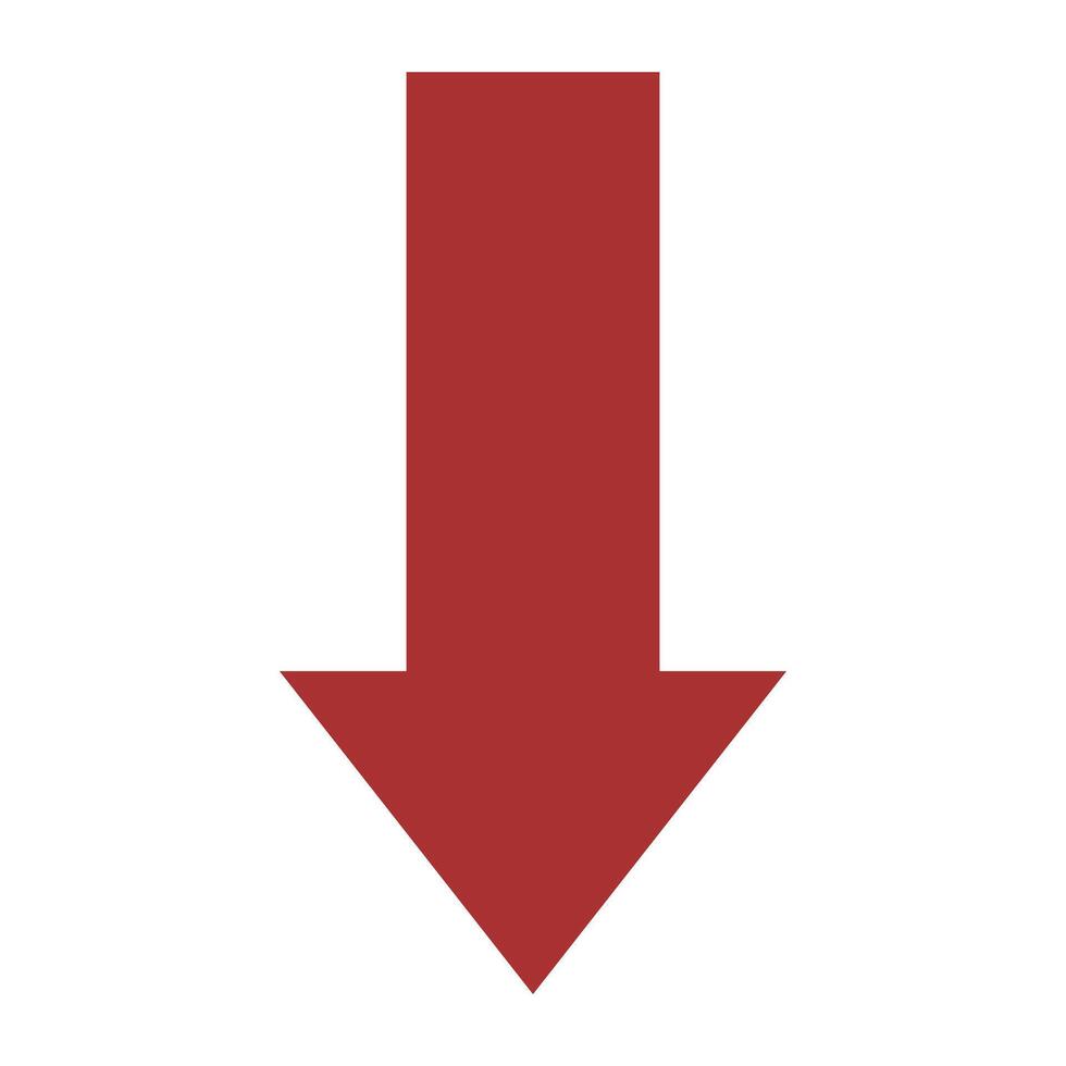 Red Down Arrow icon design vector