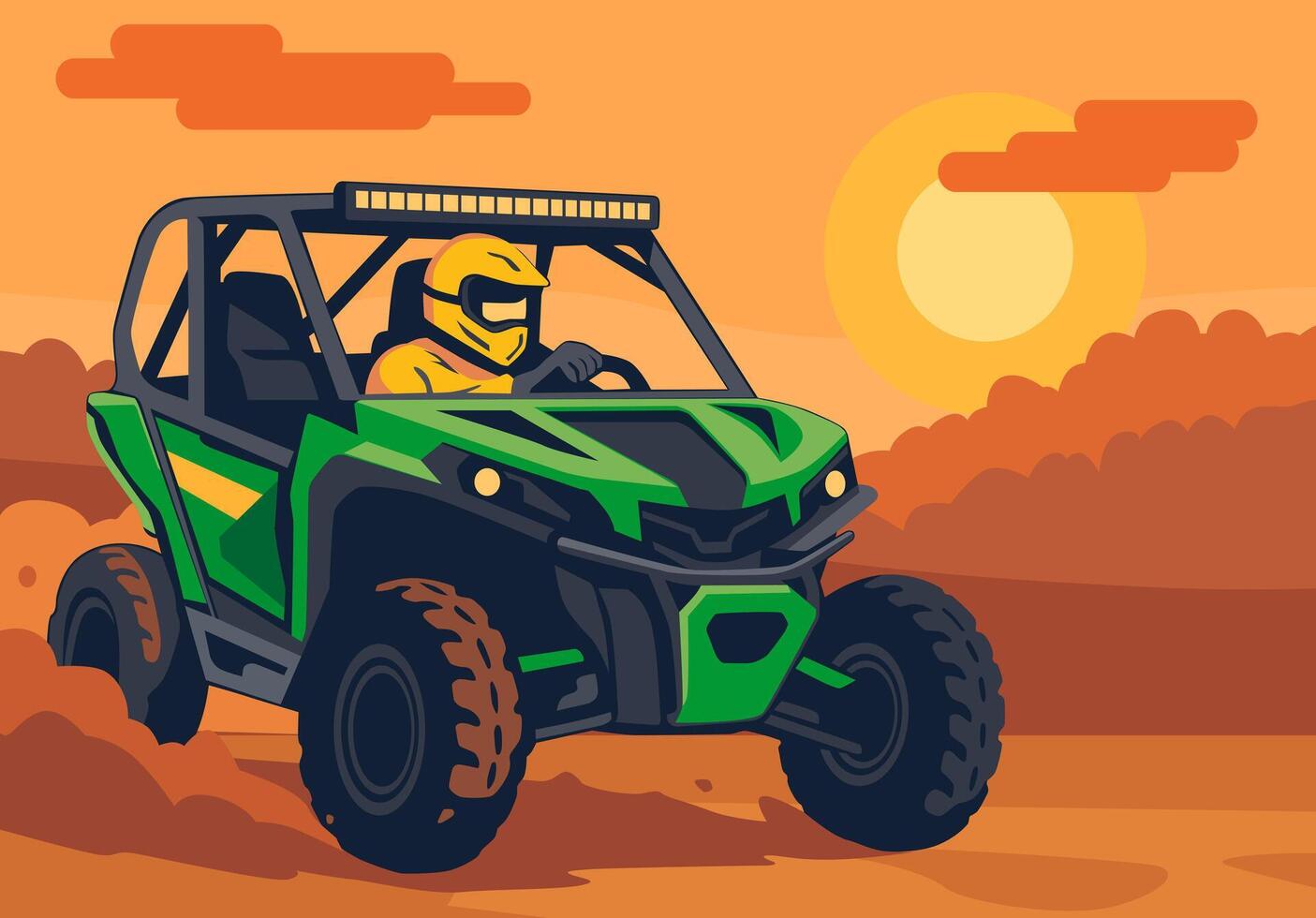 utv flat color style illustration design art vector