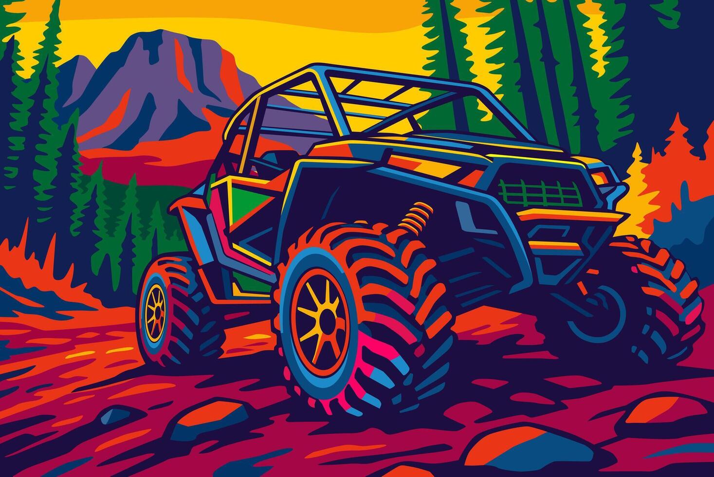 utv extreme dirty pop art illustration design art vector