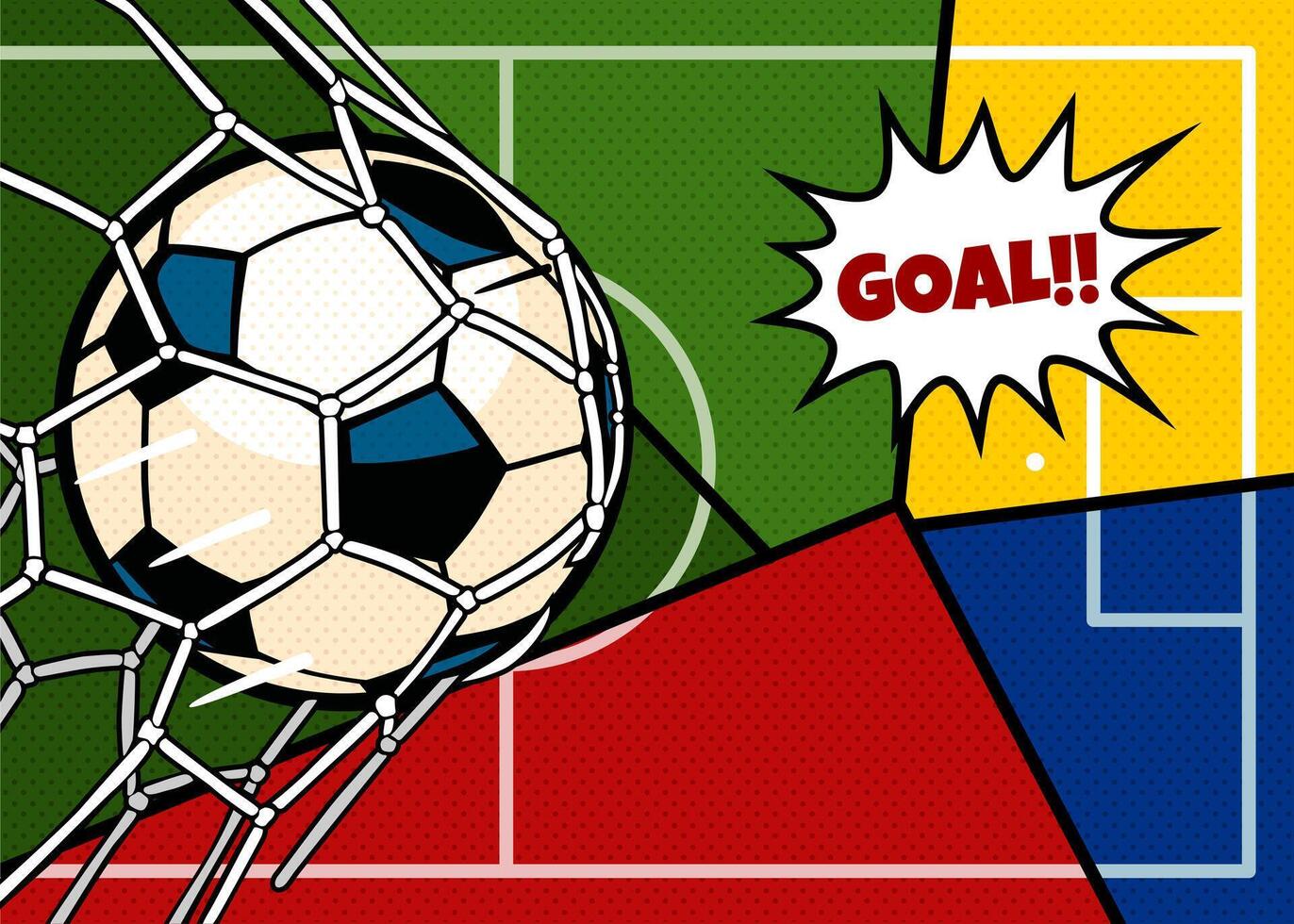 football kick off illustration pop art design art vector