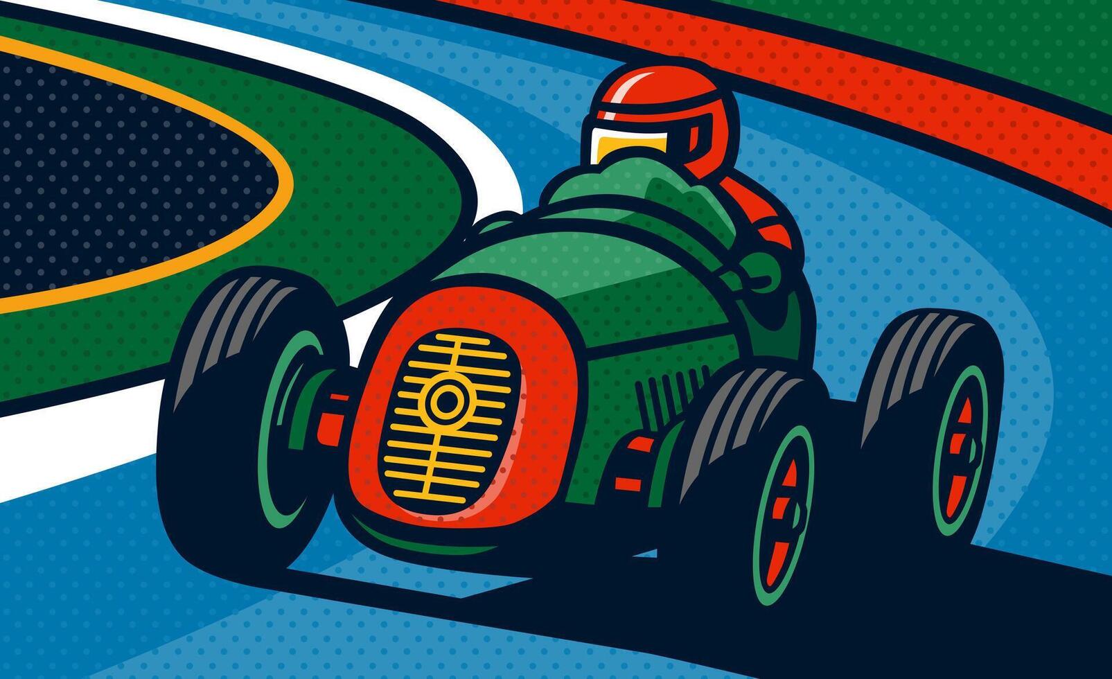 classic cars race pop art design illustration art vector