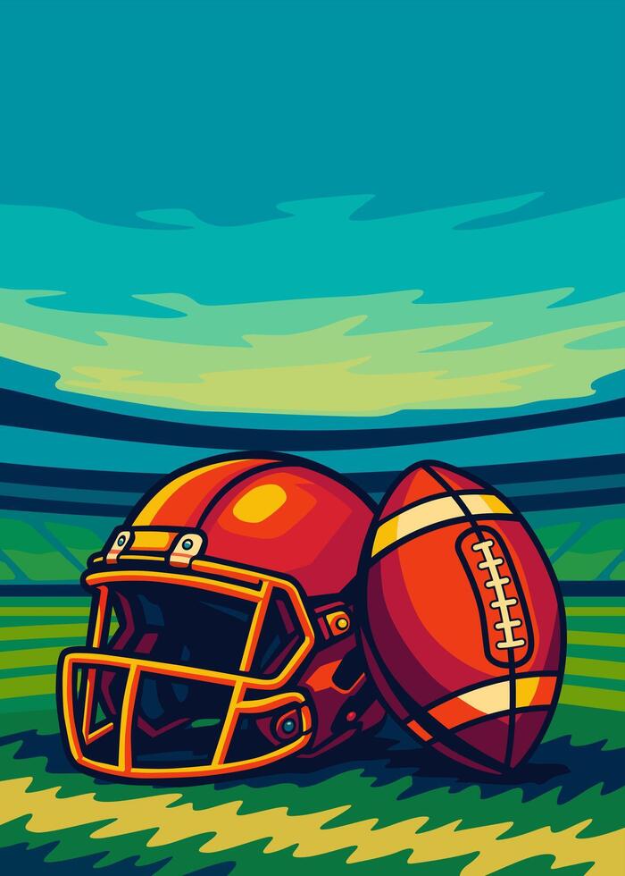 american football pop art illustrtion designs art vector