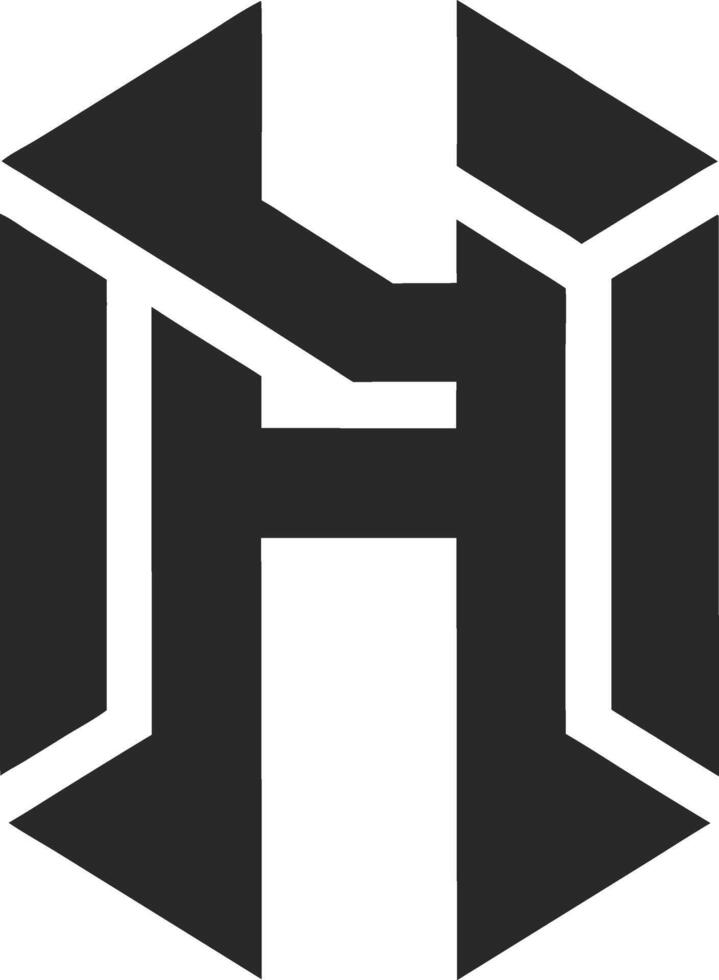 Abstract H Icon Geometric H Icon Visual Guide vector