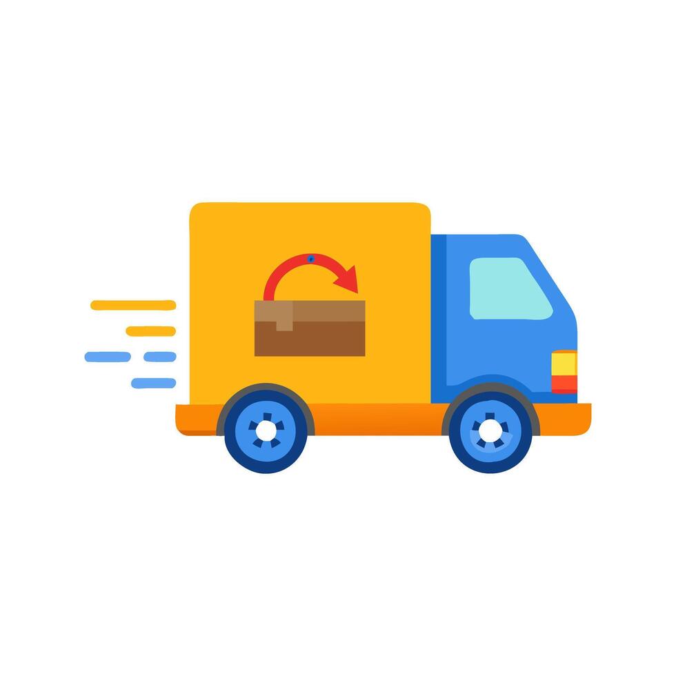 Illustration of a delivery truck in motion, perfect for logistics vector