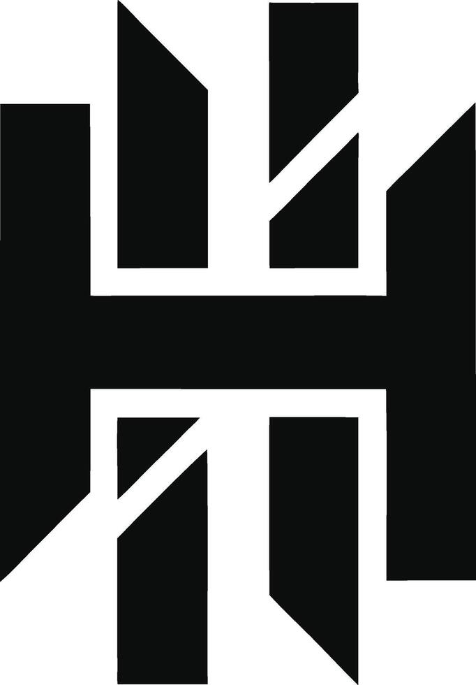 Abstract H Icon Modern Tech Design Set Experience vector