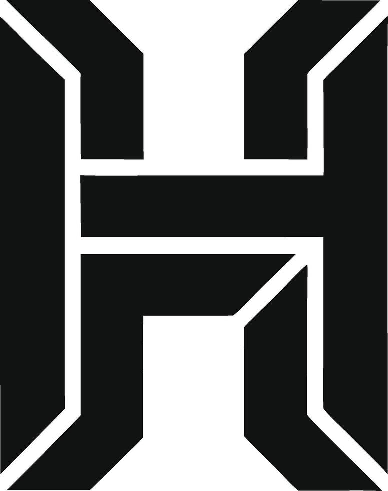 Abstract H Icon Tech Design Geometric H New Perspective vector