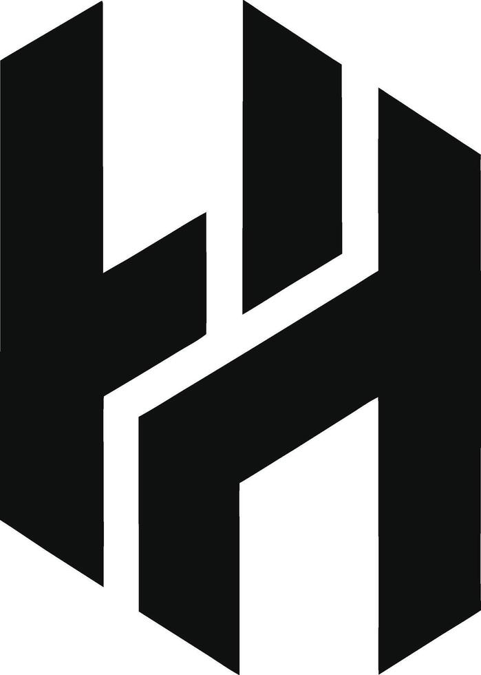 Abstract H Icon Modern Tech Concept Geometric H Innovation Core vector