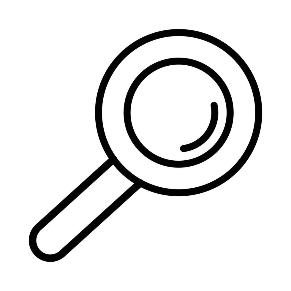 Magnifying glass , icon. Search icon. Black search magnifier illustration isolated on white background. Find search business concept, stroke illustration. eps 10 vector