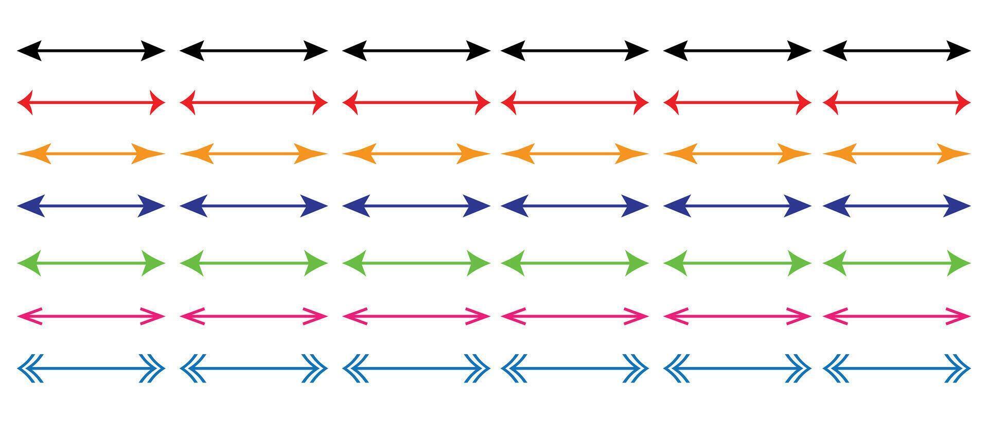 Arrows set. Modern simple arrows different colour isolated on white background. Set different arrows or web design. Pointer direction, isolated illustration. vector