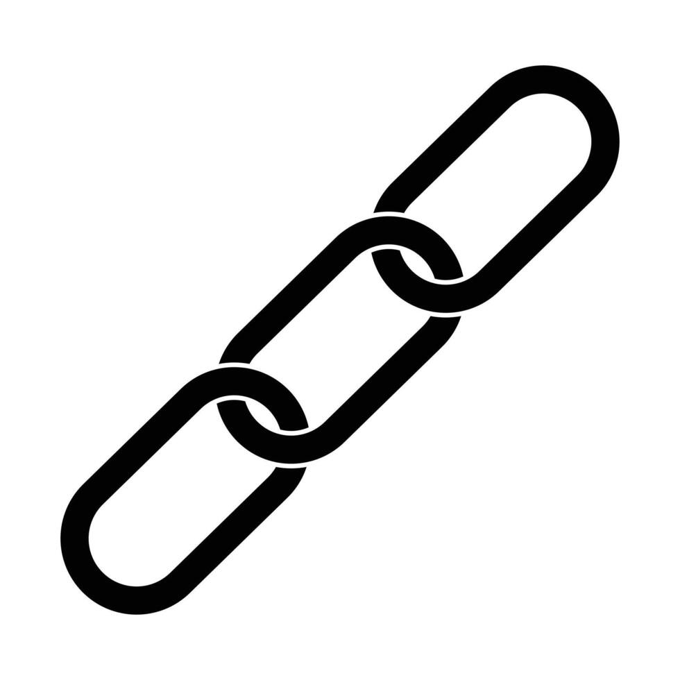Chain icon. Black isolated long chain on white background. Signs or symbols design. Simple illustration. eps 10 vector