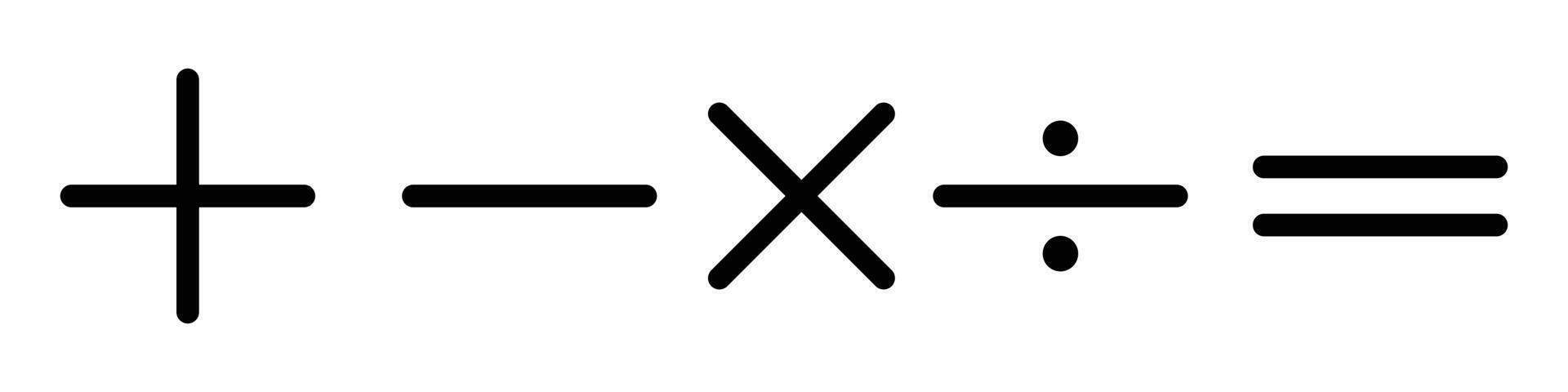 Plus minus, calculator icon. Mathematical symbols, plus, minus, multiplication, division, equals. Isolated on a white background. eps 10 vector