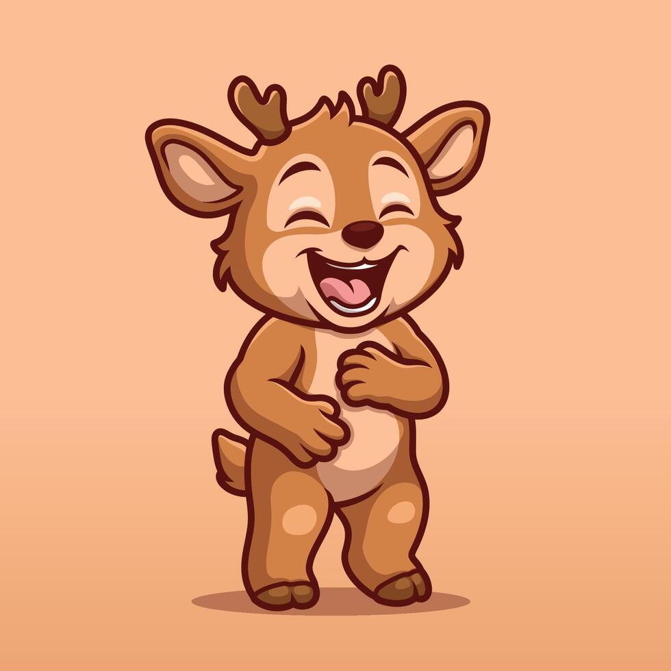 Laughing Deer Cartoon Character vector