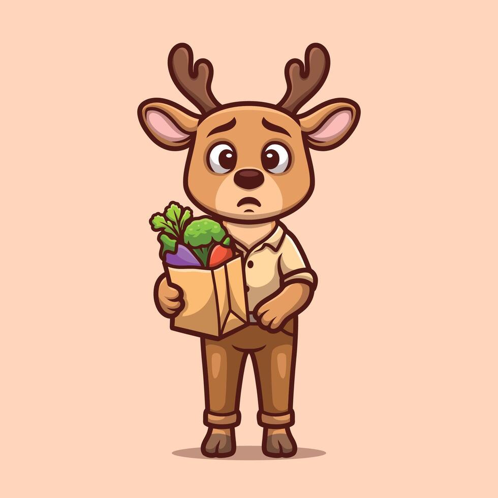 Sad Deer Shopping vector