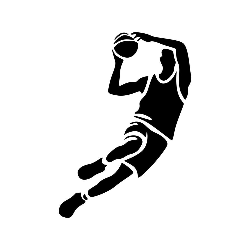 Black on Court The Silhouette Series vector