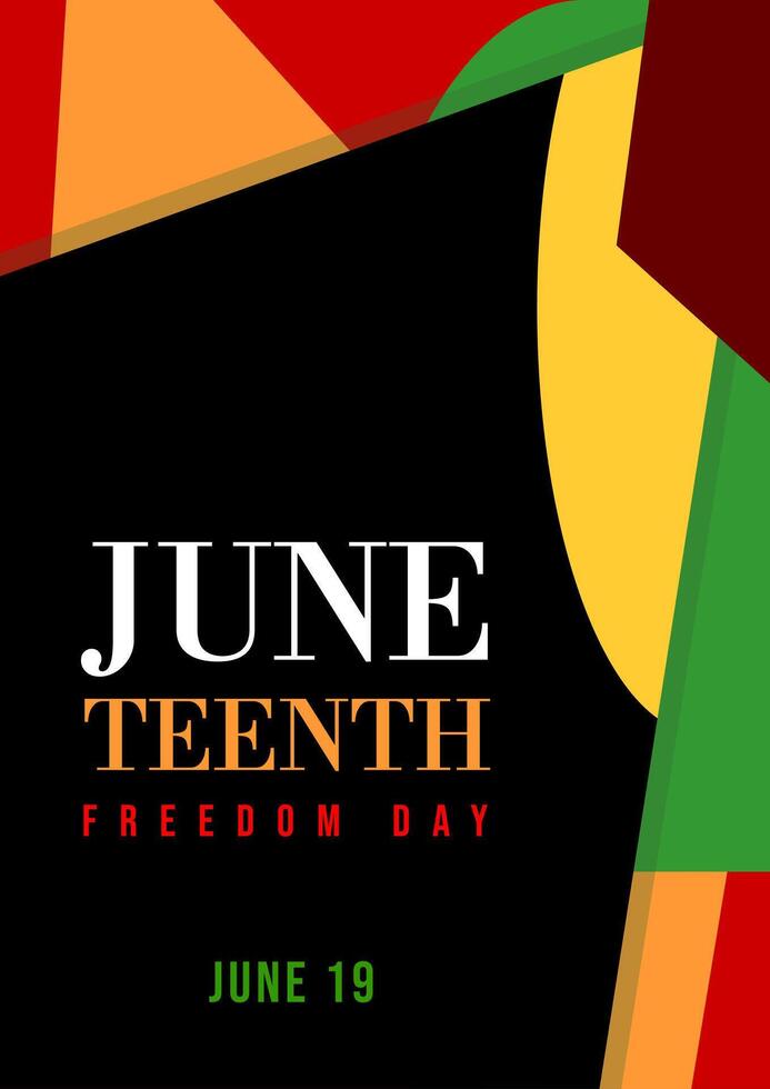 Juneteenth Freedom Day June 19. Poster design and abstract ornaments for campaigns, ads, cards vector
