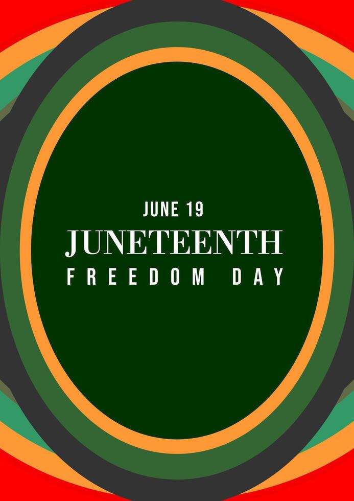 Juneteenth Freedom Day on June 19. Poster design templates colorful circle ornaments for greetings, ads, motion vector