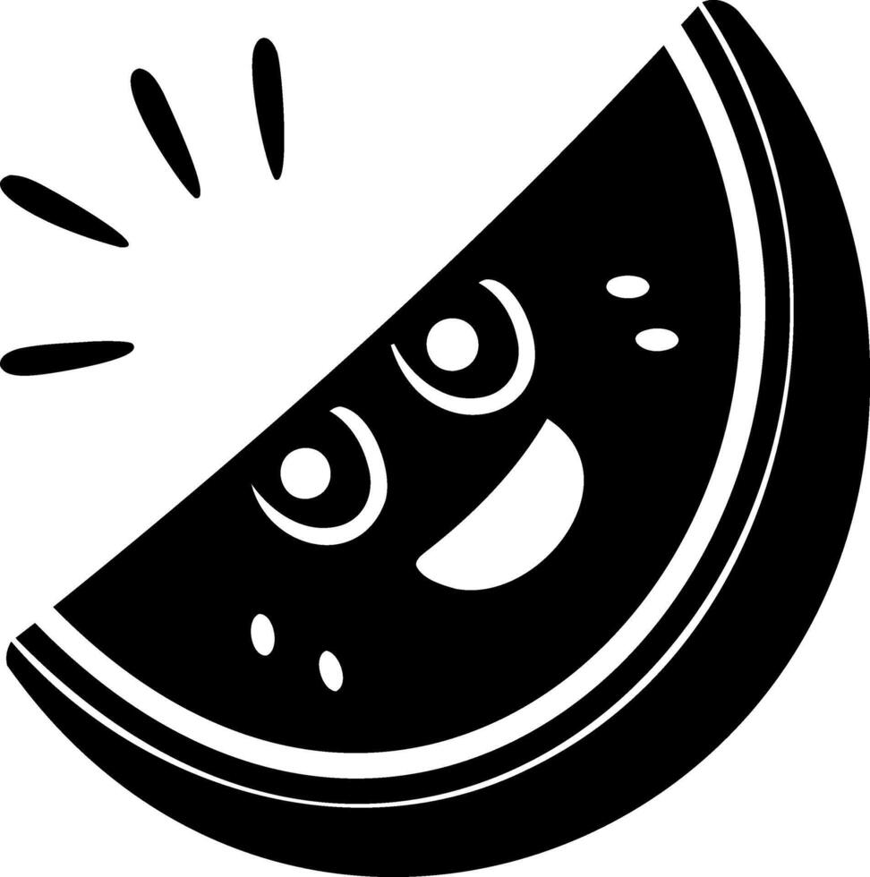 Cute smiling watermelon slice with cartoonish features, perfect for fun designs vector