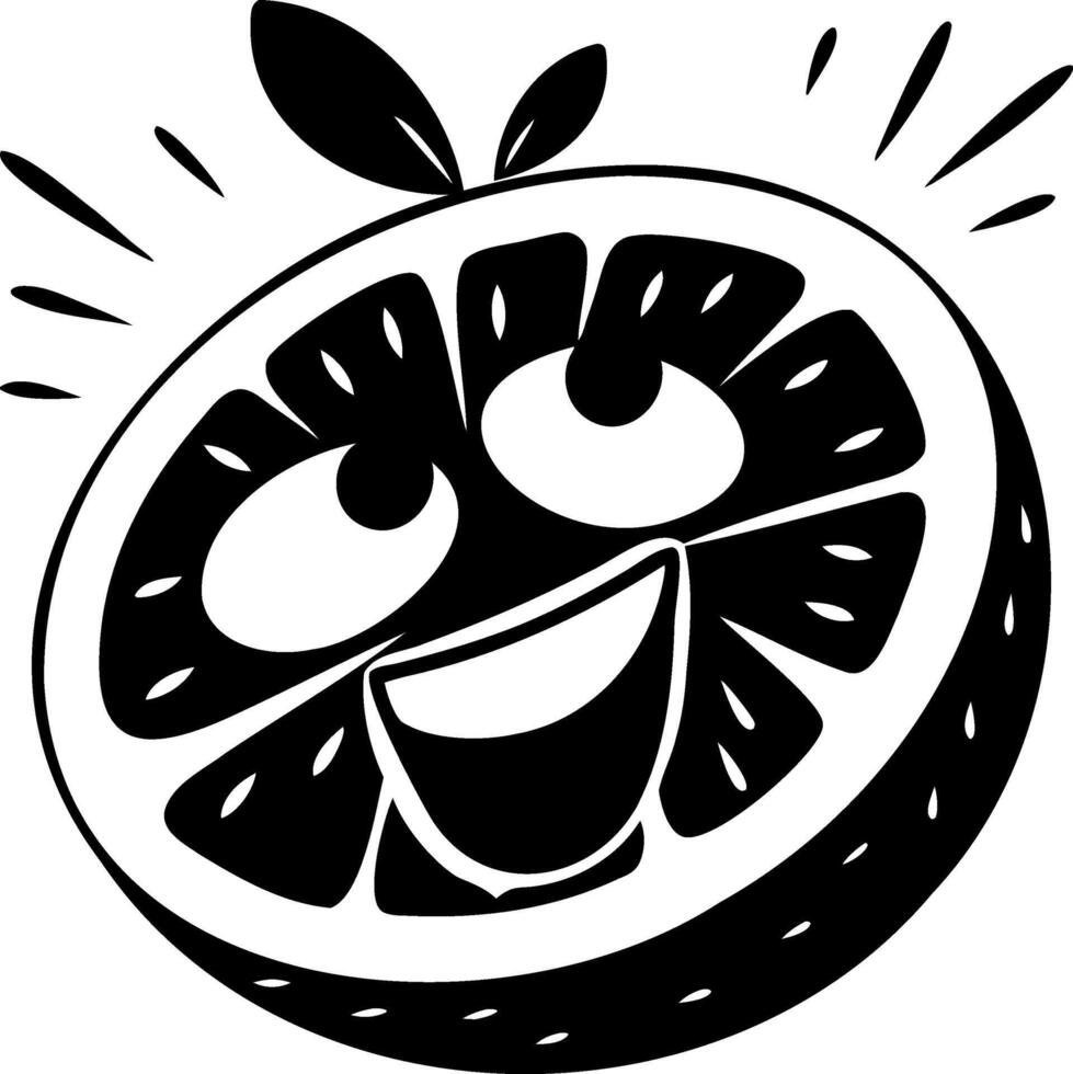 Happy lemon fruit character with smiling face and expressive eyes, showcasing joy and fun vector