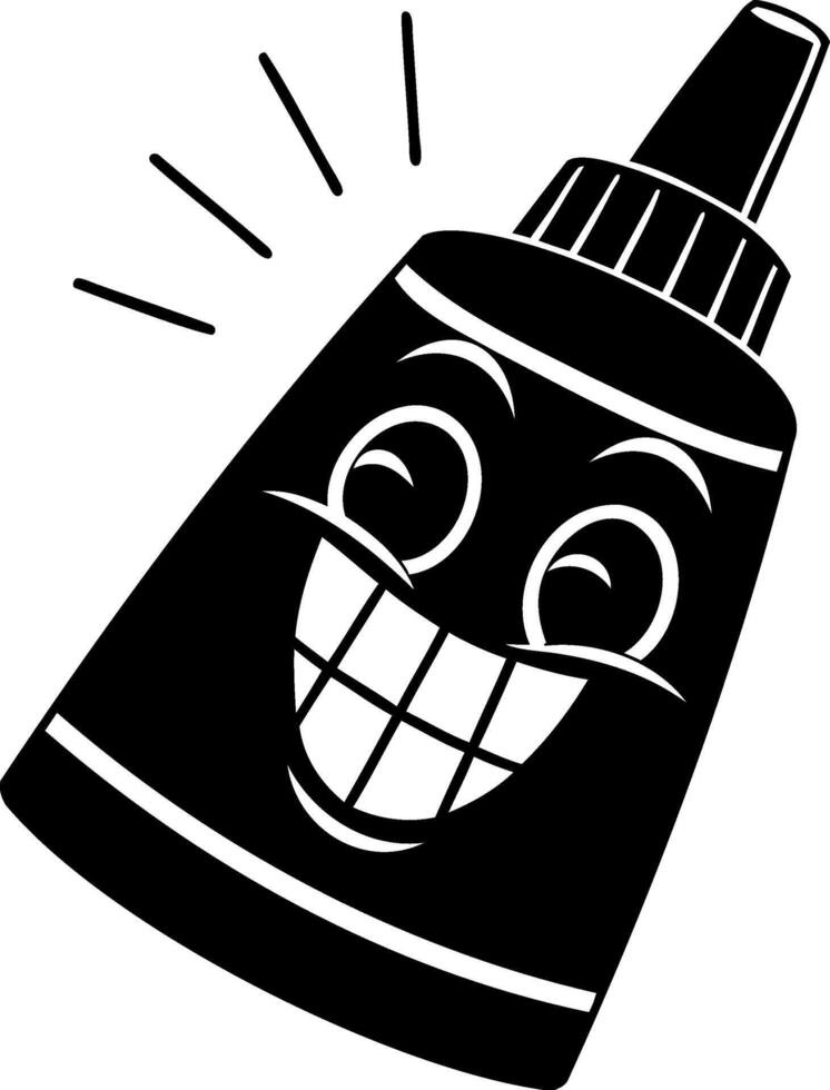 Happy glue bottle with smiling face, perfect for school supplies and crafts vector
